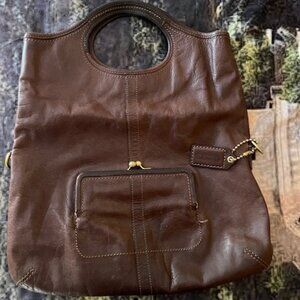 Coach Ergo Kisslock Brown Leather Convertible Bag